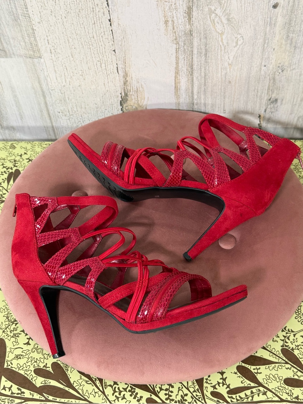 Impo Red Strappy 4” High Heels - Picture 12 of 12
